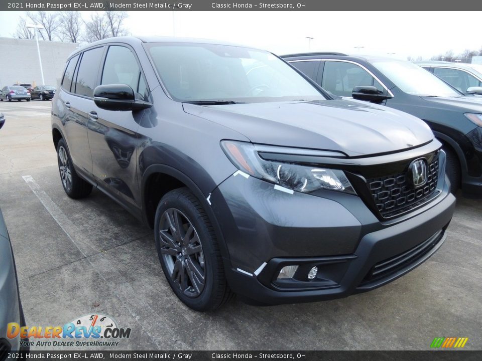 2021 Honda Passport EX-L AWD Modern Steel Metallic / Gray Photo #3