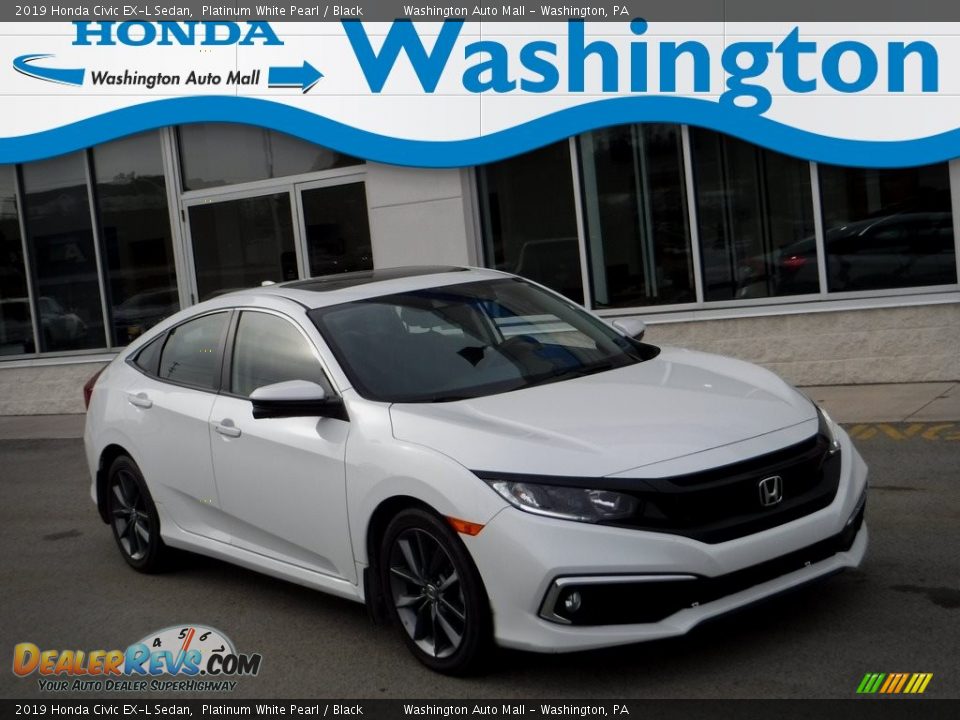 2019 Honda Civic EX-L Sedan Platinum White Pearl / Black Photo #1