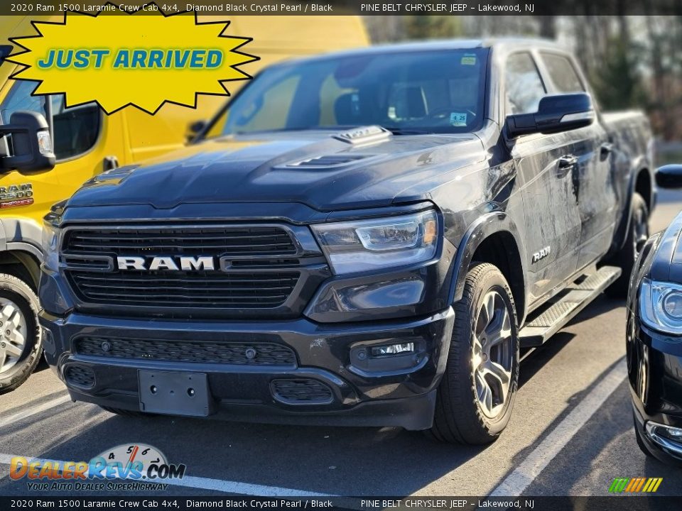 2020 Ram 1500 Laramie Crew Cab 4x4 Diamond Black Crystal Pearl / Black Photo #1