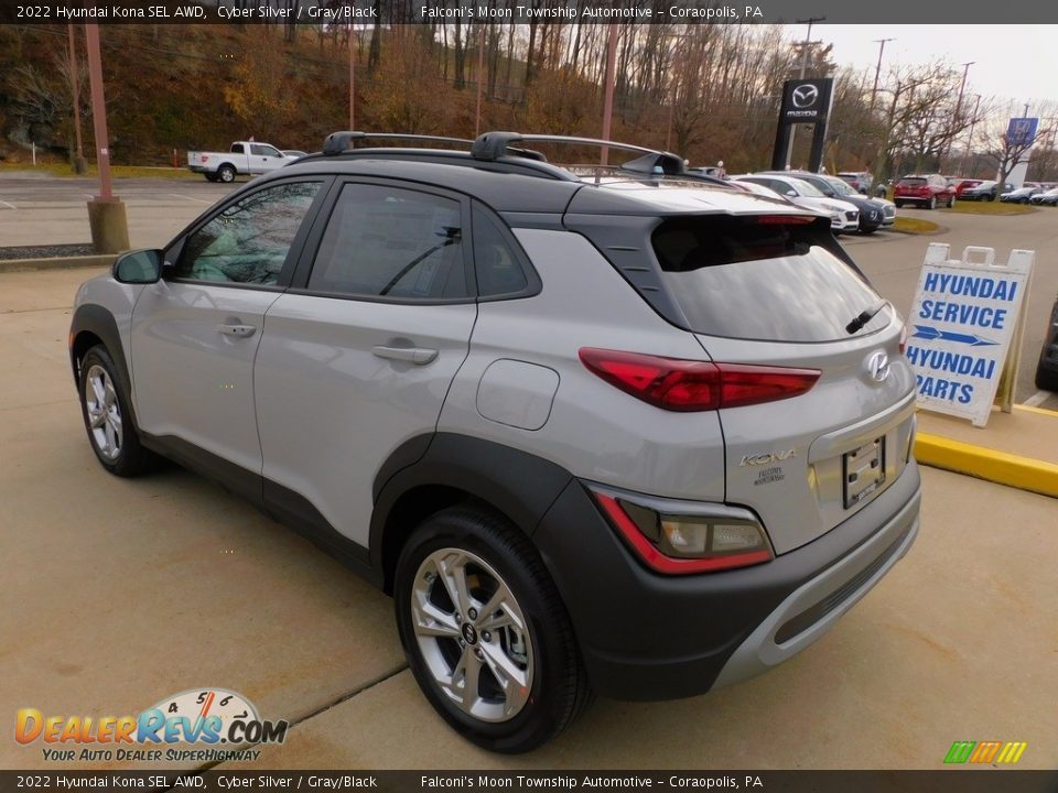 2022 Hyundai Kona SEL AWD Cyber Silver / Gray/Black Photo #5