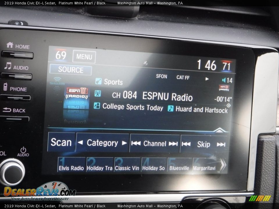 2019 Honda Civic EX-L Sedan Platinum White Pearl / Black Photo #18