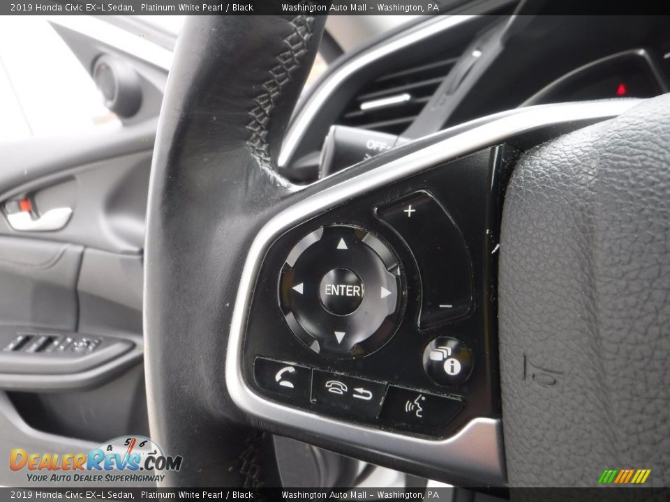 2019 Honda Civic EX-L Sedan Platinum White Pearl / Black Photo #20