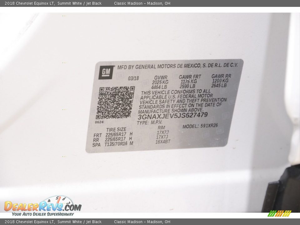 2018 Chevrolet Equinox LT Summit White / Jet Black Photo #19