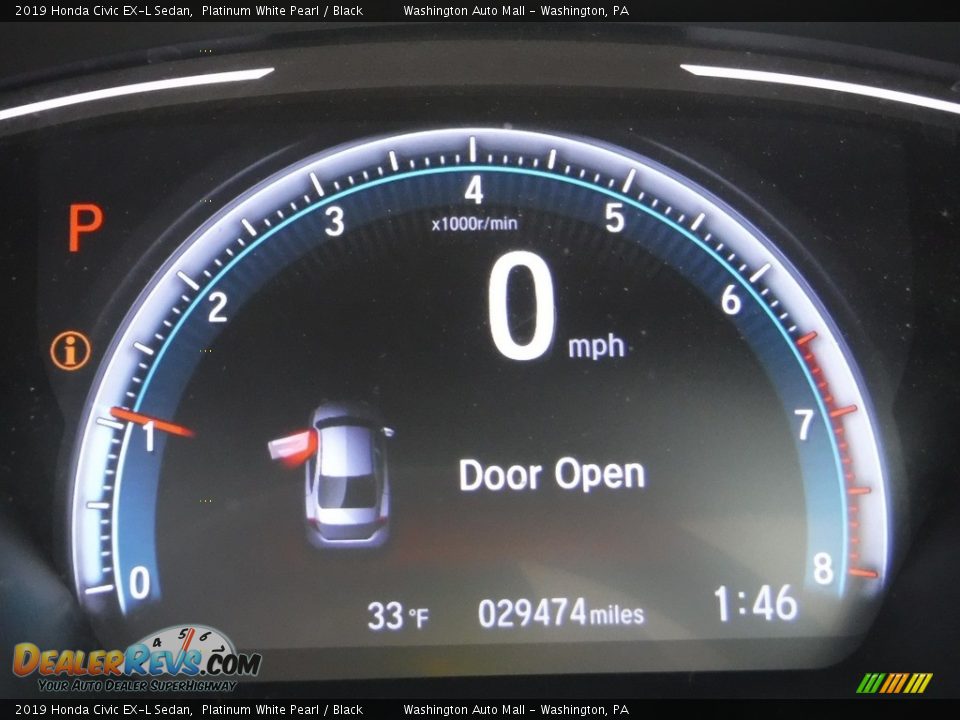 2019 Honda Civic EX-L Sedan Platinum White Pearl / Black Photo #28