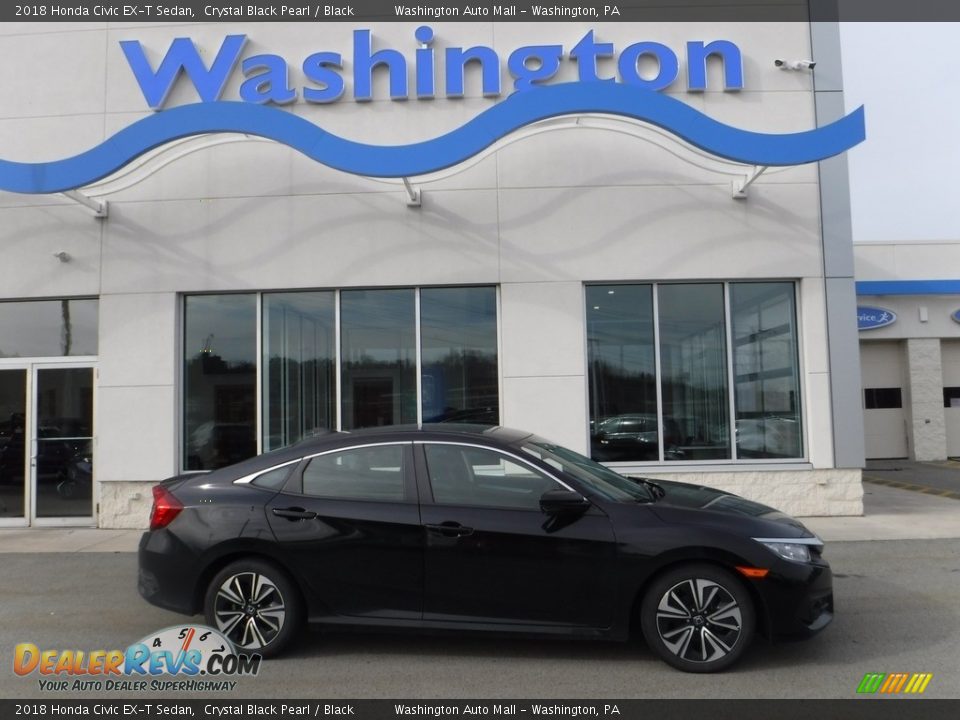 2018 Honda Civic EX-T Sedan Crystal Black Pearl / Black Photo #2