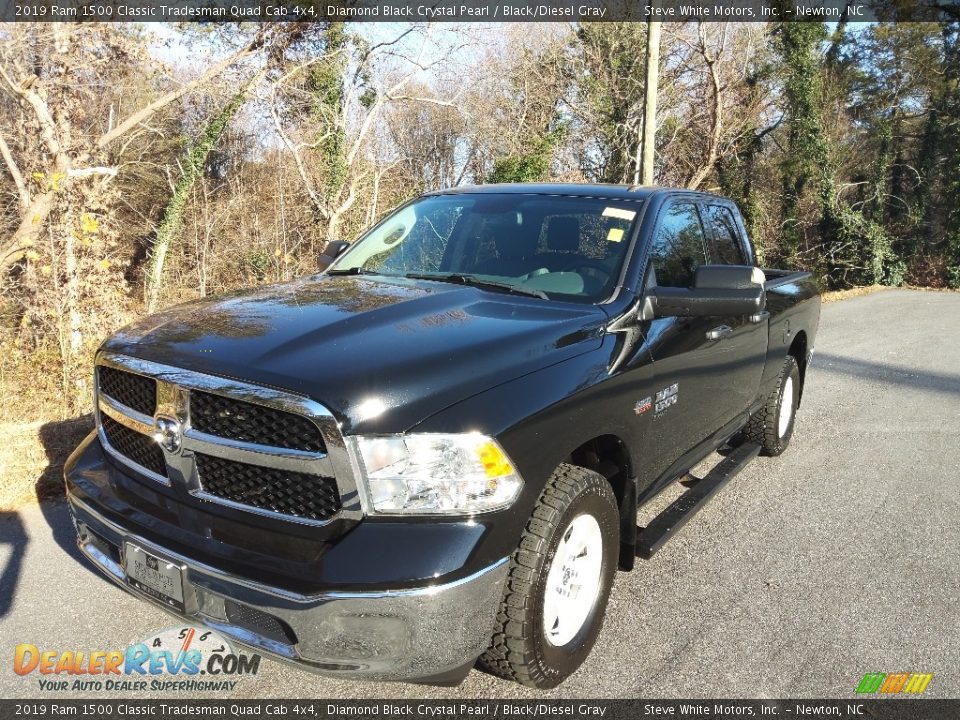 2019 Ram 1500 Classic Tradesman Quad Cab 4x4 Diamond Black Crystal Pearl / Black/Diesel Gray Photo #2