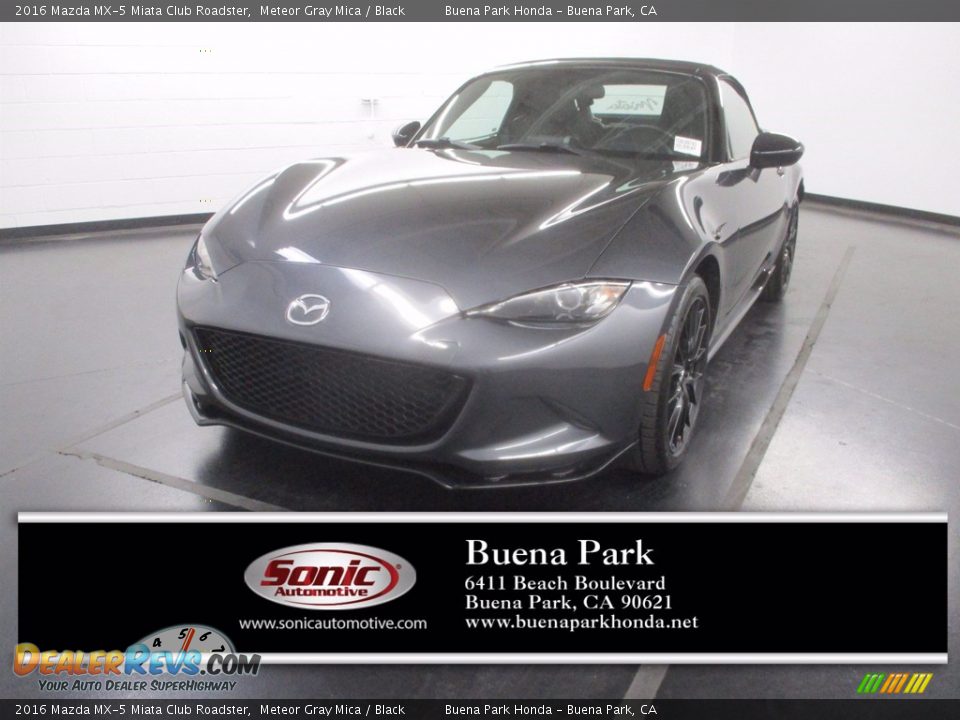 2016 Mazda MX-5 Miata Club Roadster Meteor Gray Mica / Black Photo #1