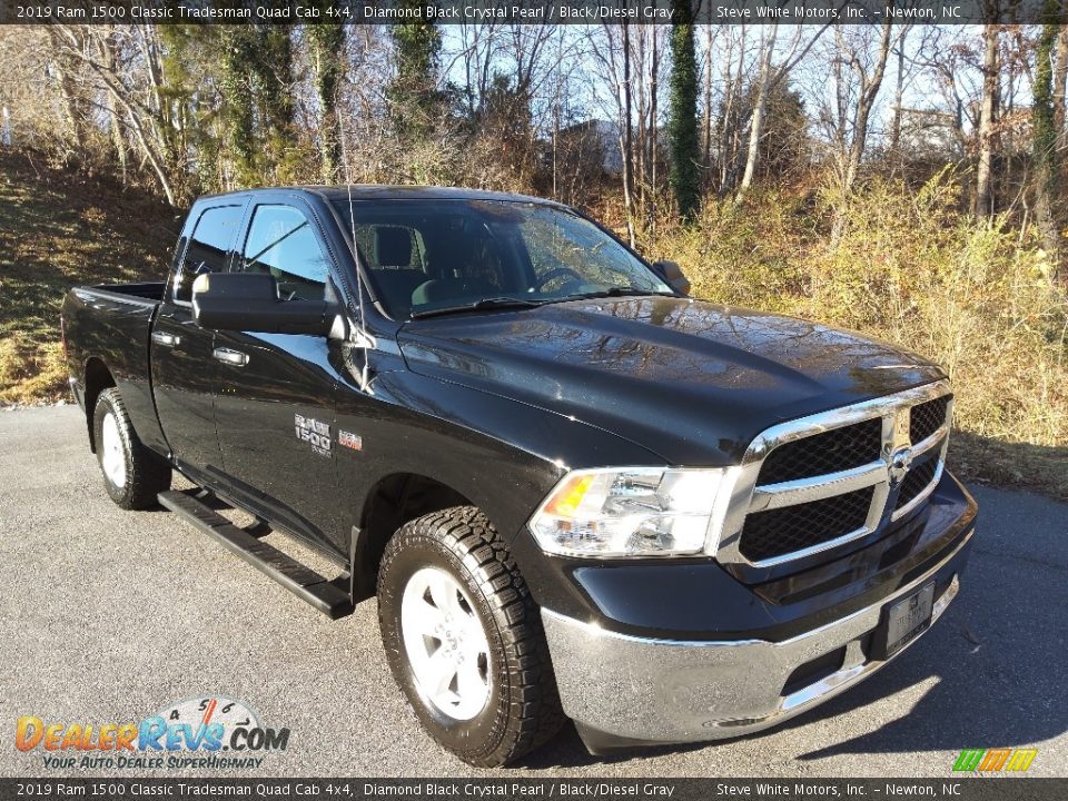 2019 Ram 1500 Classic Tradesman Quad Cab 4x4 Diamond Black Crystal Pearl / Black/Diesel Gray Photo #4