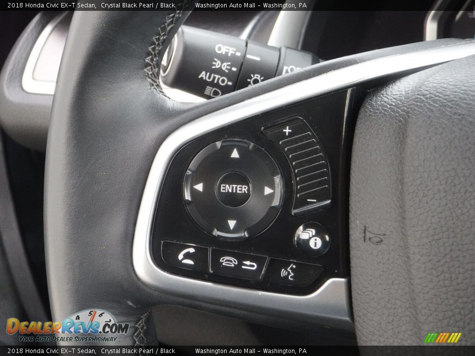 2018 Honda Civic EX-T Sedan Crystal Black Pearl / Black Photo #19