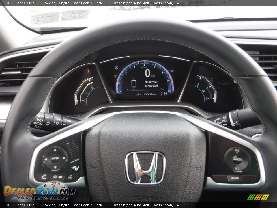 2018 Honda Civic EX-T Sedan Crystal Black Pearl / Black Photo #21