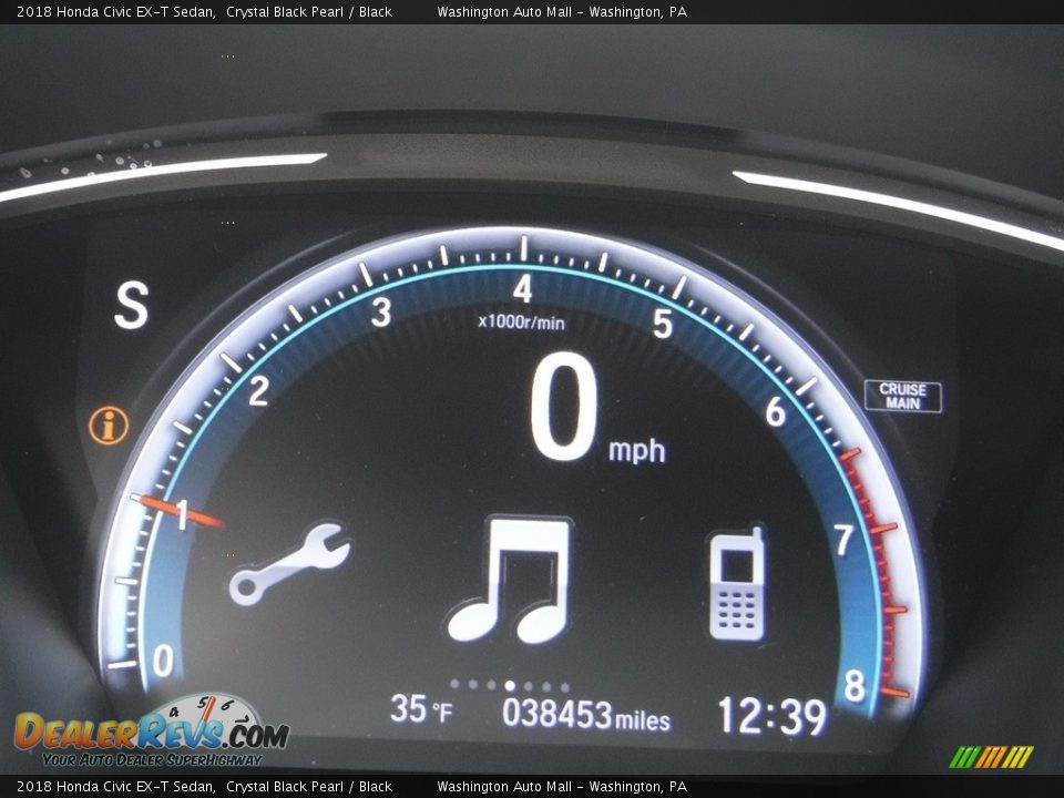 2018 Honda Civic EX-T Sedan Crystal Black Pearl / Black Photo #28