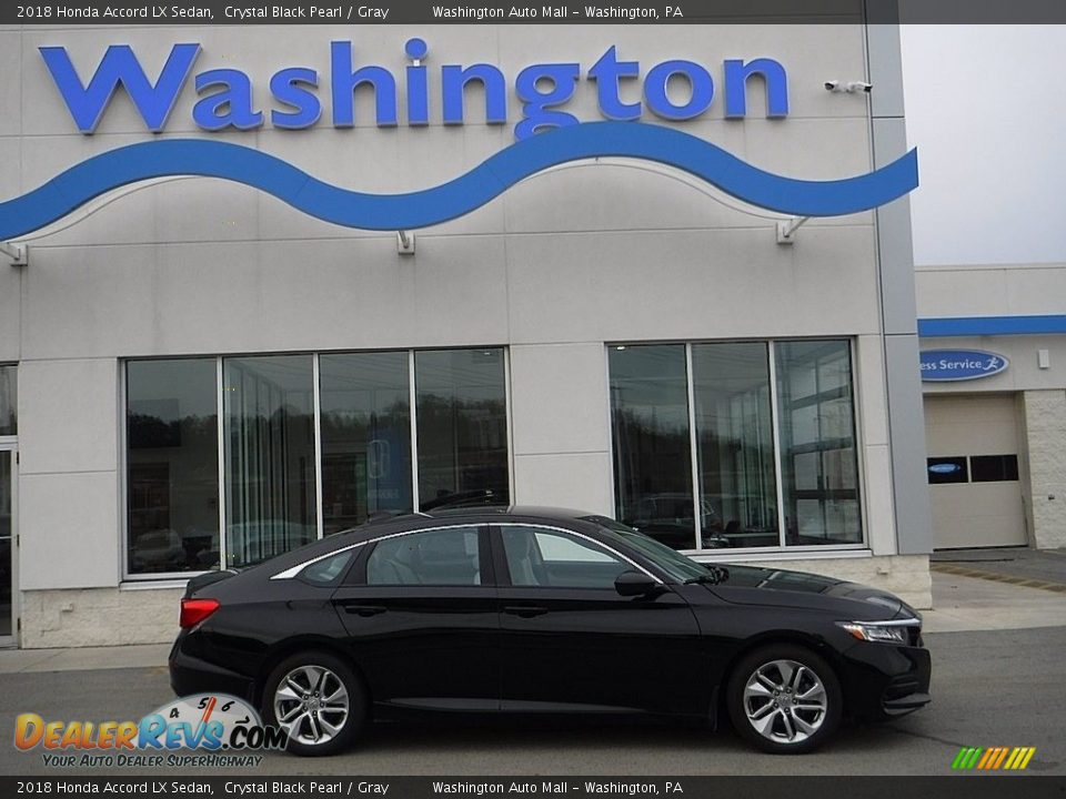 2018 Honda Accord LX Sedan Crystal Black Pearl / Gray Photo #2