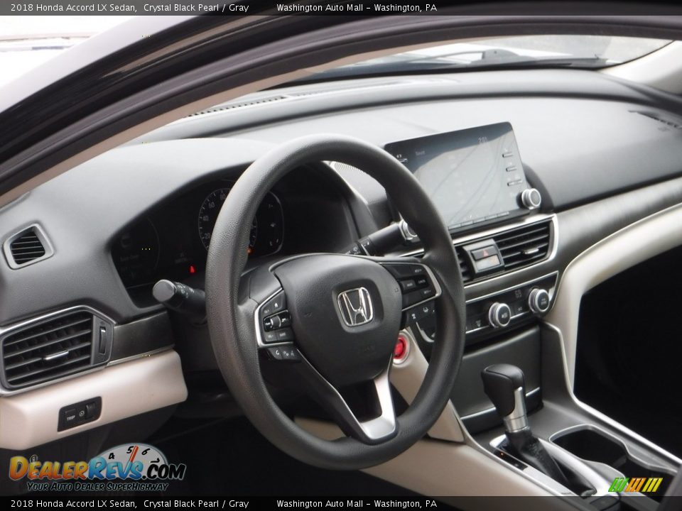 2018 Honda Accord LX Sedan Crystal Black Pearl / Gray Photo #9