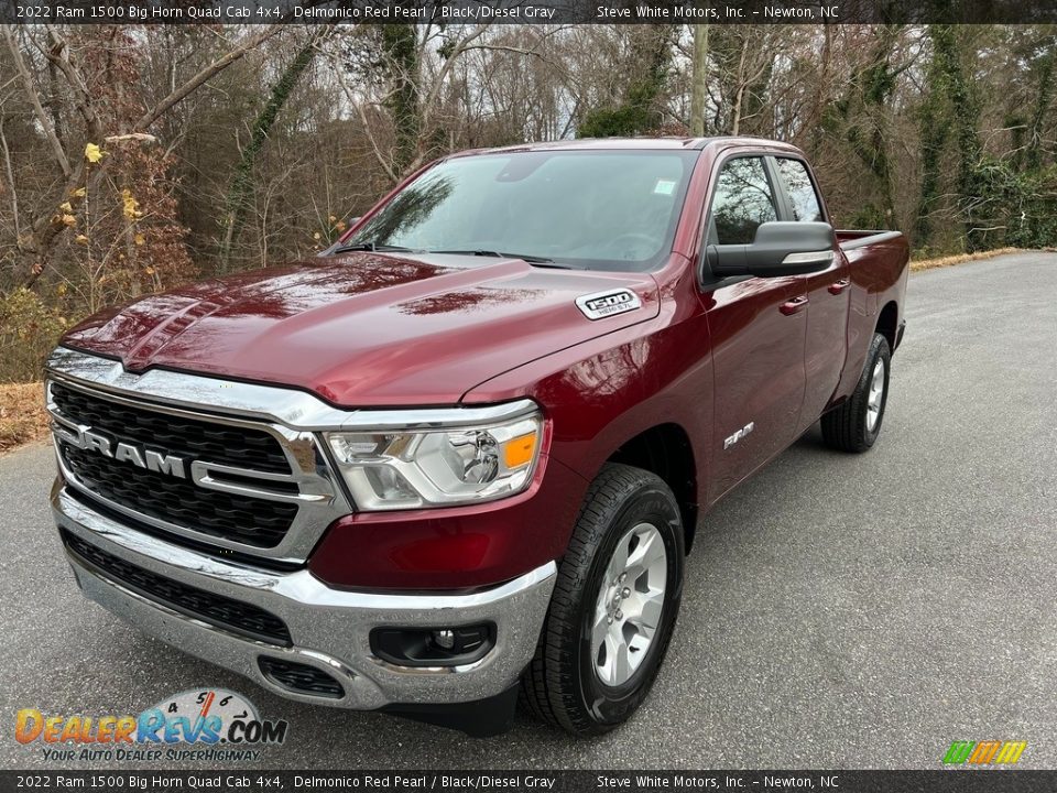 2022 Ram 1500 Big Horn Quad Cab 4x4 Delmonico Red Pearl / Black/Diesel Gray Photo #2