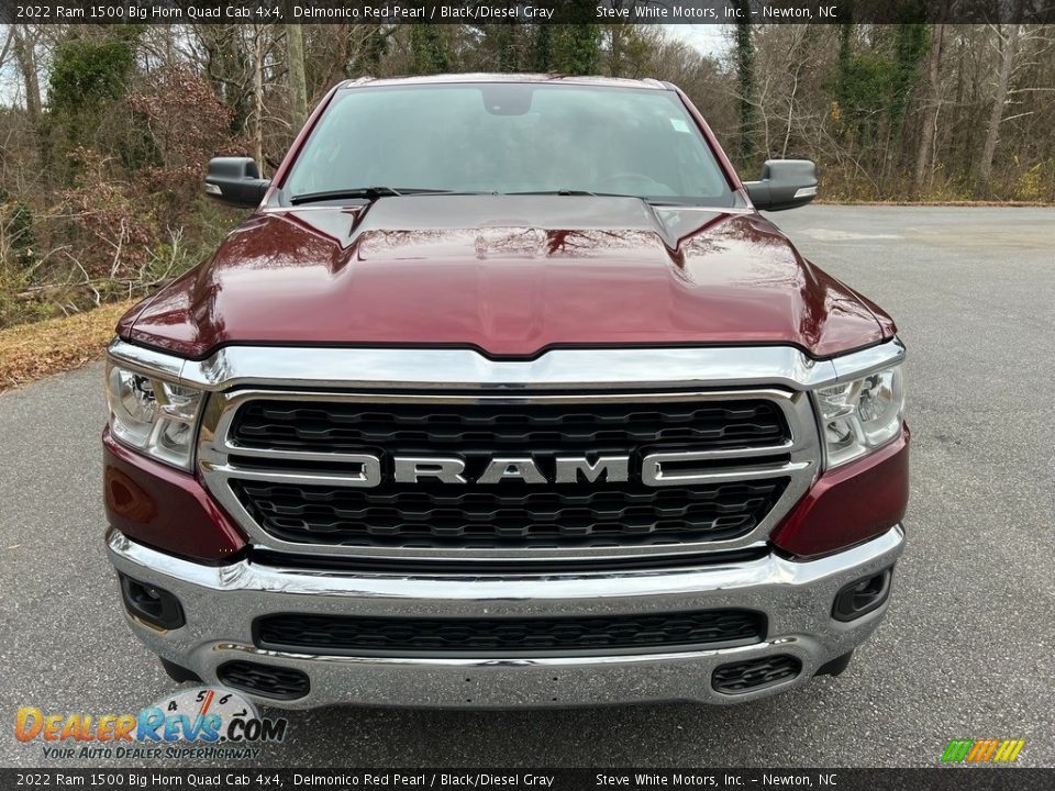 2022 Ram 1500 Big Horn Quad Cab 4x4 Delmonico Red Pearl / Black/Diesel Gray Photo #3