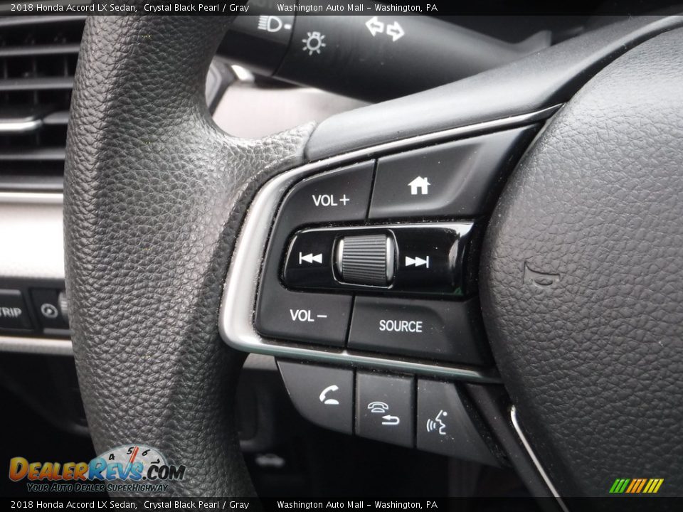 2018 Honda Accord LX Sedan Crystal Black Pearl / Gray Photo #21