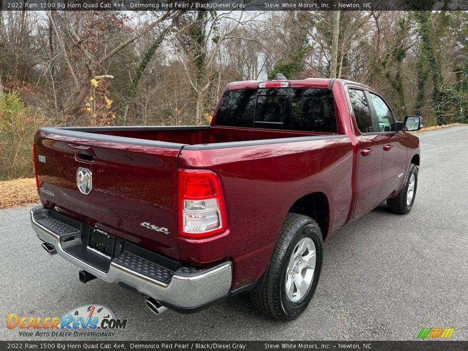 2022 Ram 1500 Big Horn Quad Cab 4x4 Delmonico Red Pearl / Black/Diesel Gray Photo #6