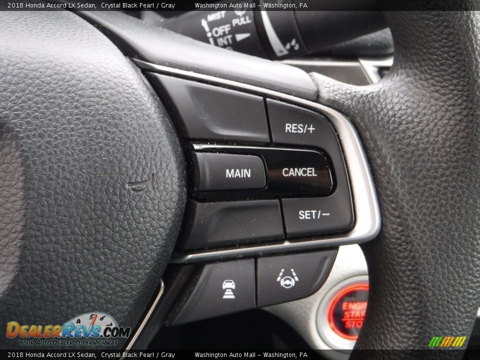 2018 Honda Accord LX Sedan Crystal Black Pearl / Gray Photo #22