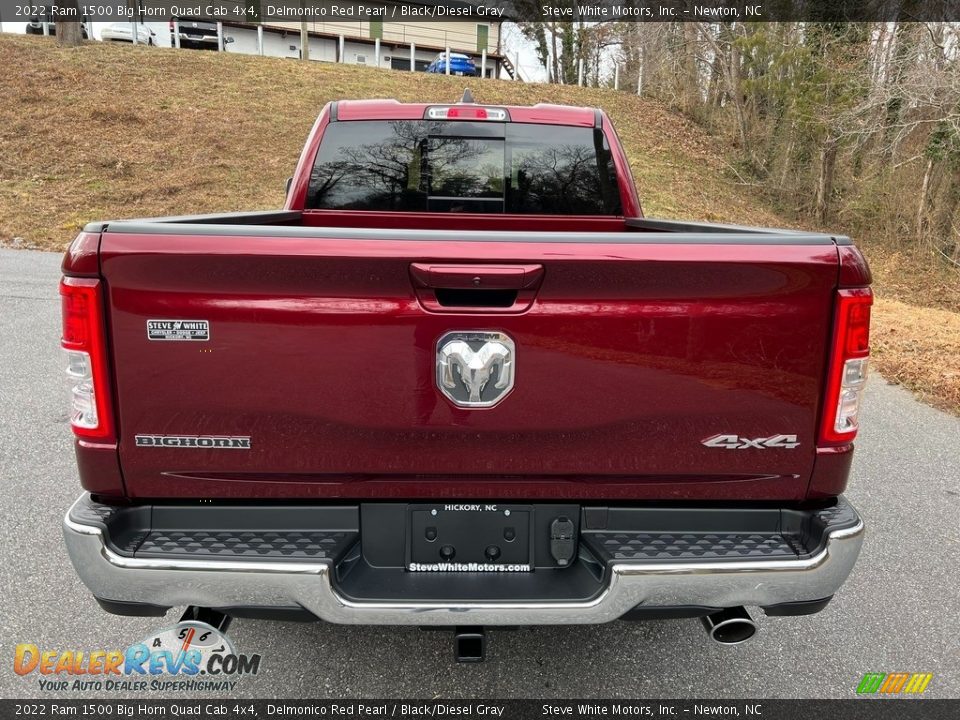 2022 Ram 1500 Big Horn Quad Cab 4x4 Delmonico Red Pearl / Black/Diesel Gray Photo #7