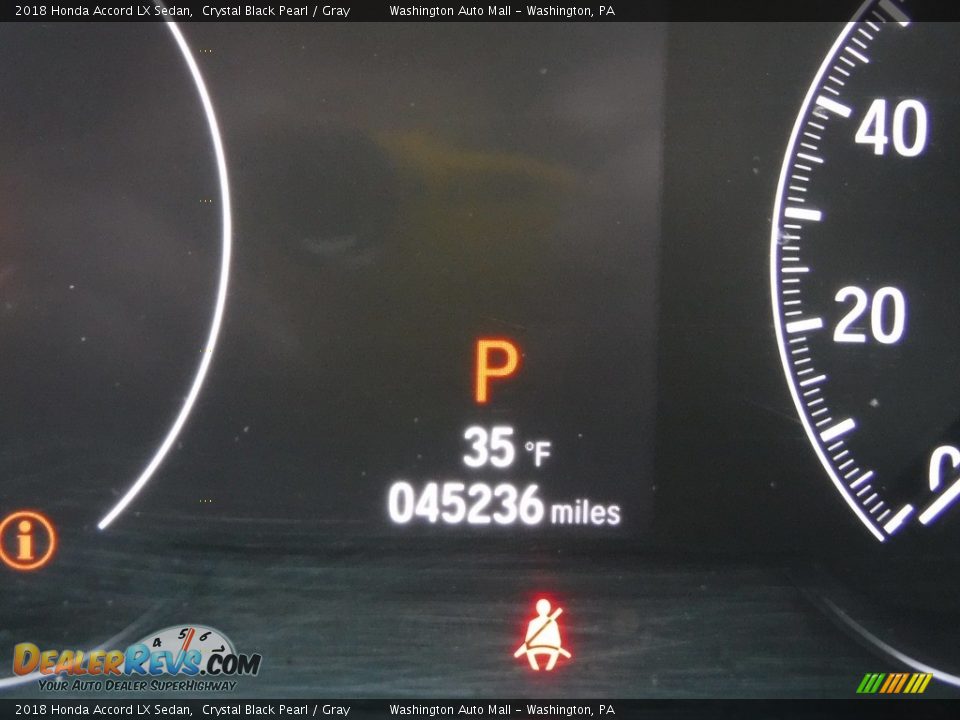 2018 Honda Accord LX Sedan Crystal Black Pearl / Gray Photo #27