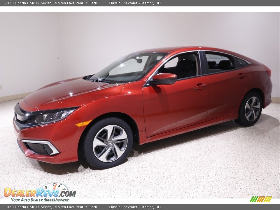 2020 Honda Civic LX Sedan Molten Lava Pearl / Black Photo #3