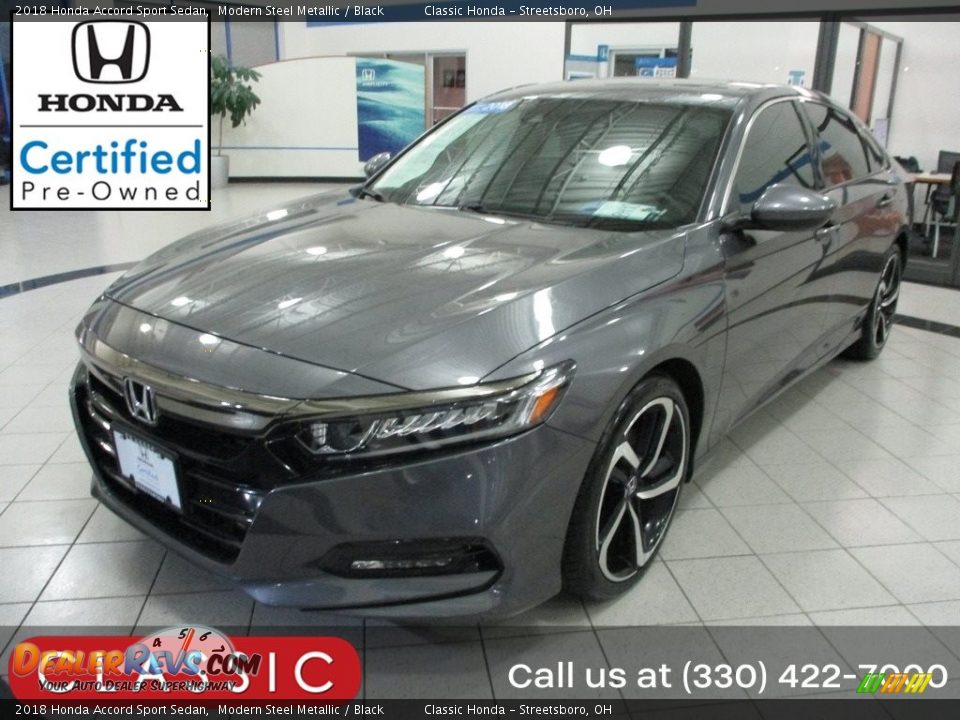2018 Honda Accord Sport Sedan Modern Steel Metallic / Black Photo #1