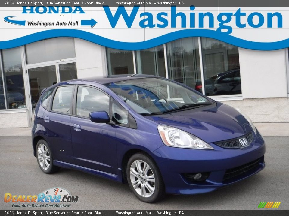 2009 Honda Fit Sport Blue Sensation Pearl / Sport Black Photo #1