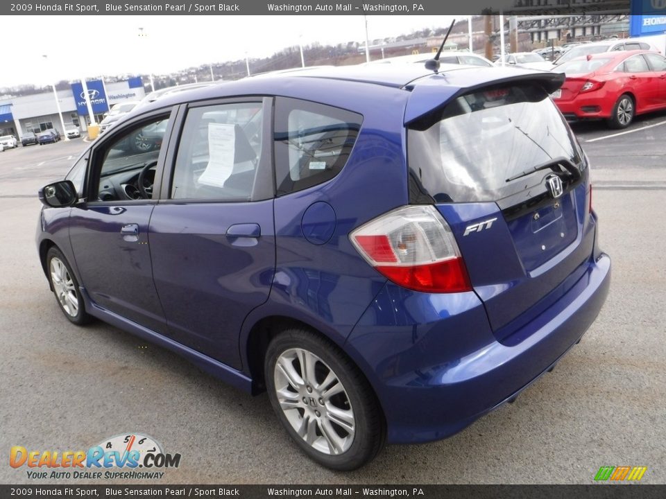 2009 Honda Fit Sport Blue Sensation Pearl / Sport Black Photo #7