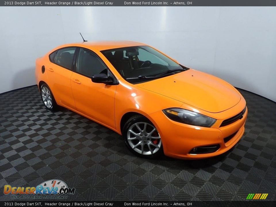 2013 Dodge Dart SXT Header Orange / Black/Light Diesel Gray Photo #2