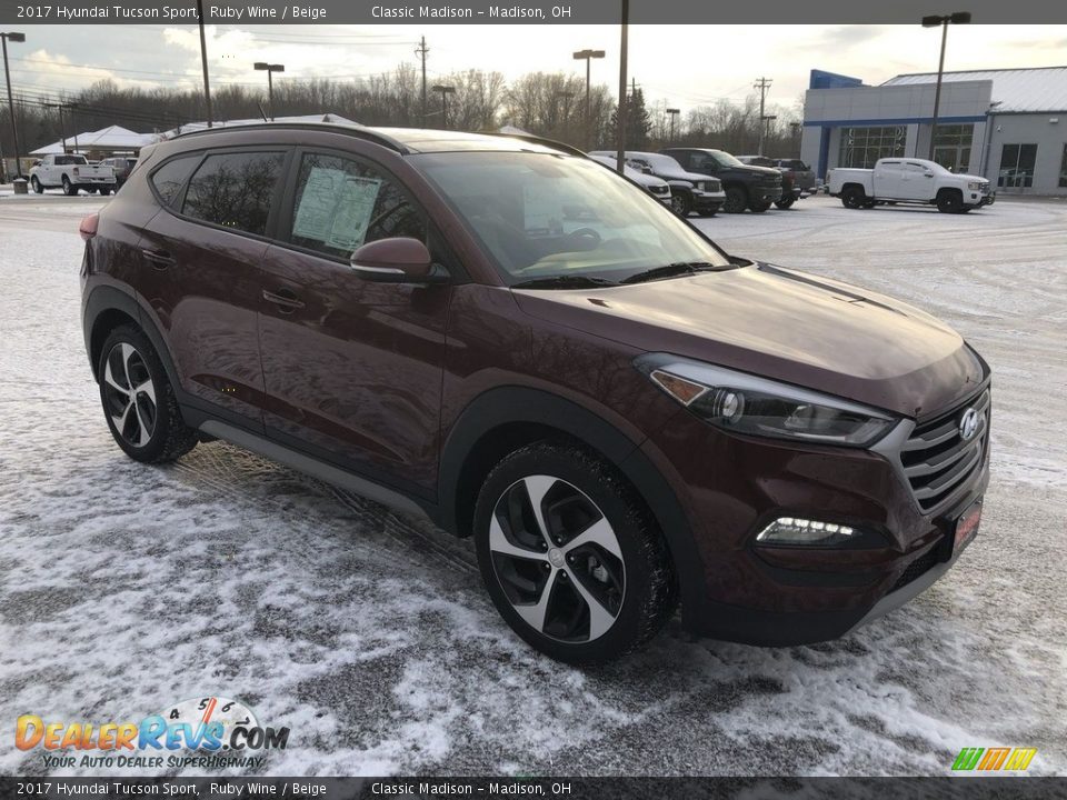 2017 Hyundai Tucson Sport Ruby Wine / Beige Photo #7