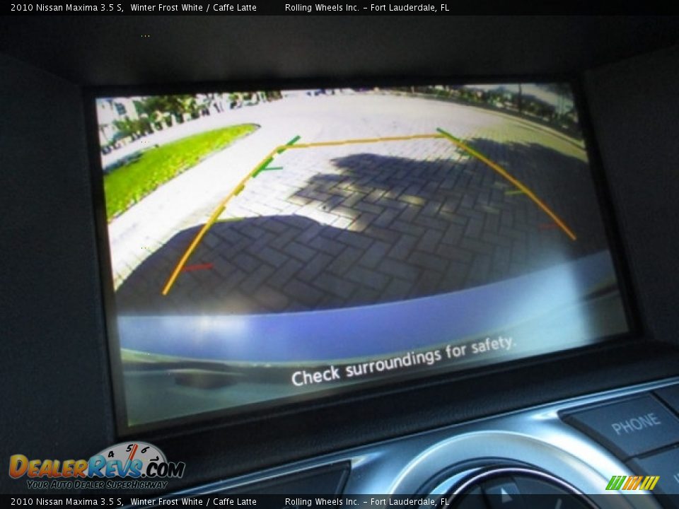 2010 Nissan Maxima 3.5 S Winter Frost White / Caffe Latte Photo #6