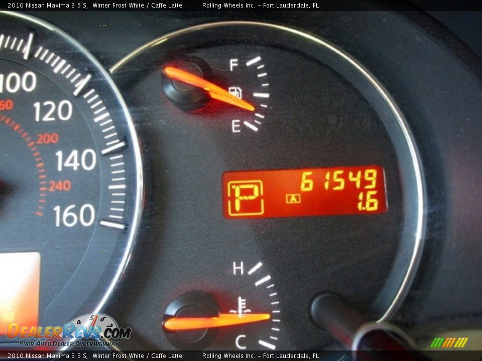 2010 Nissan Maxima 3.5 S Winter Frost White / Caffe Latte Photo #10