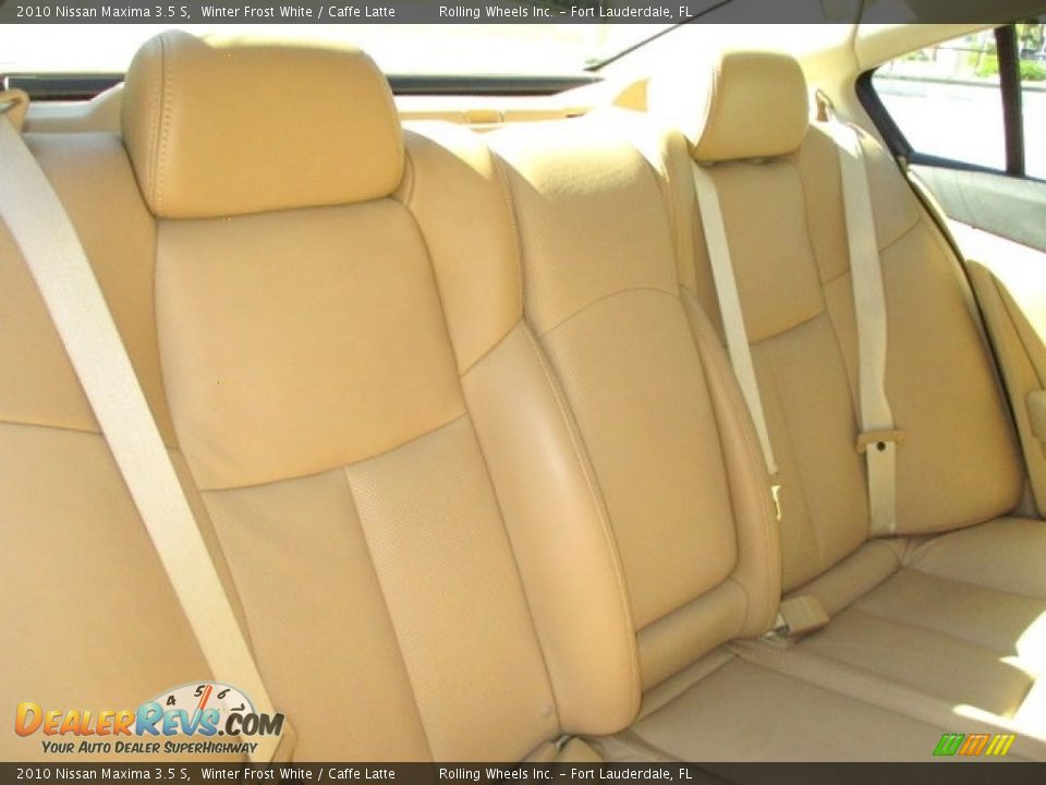 2010 Nissan Maxima 3.5 S Winter Frost White / Caffe Latte Photo #16