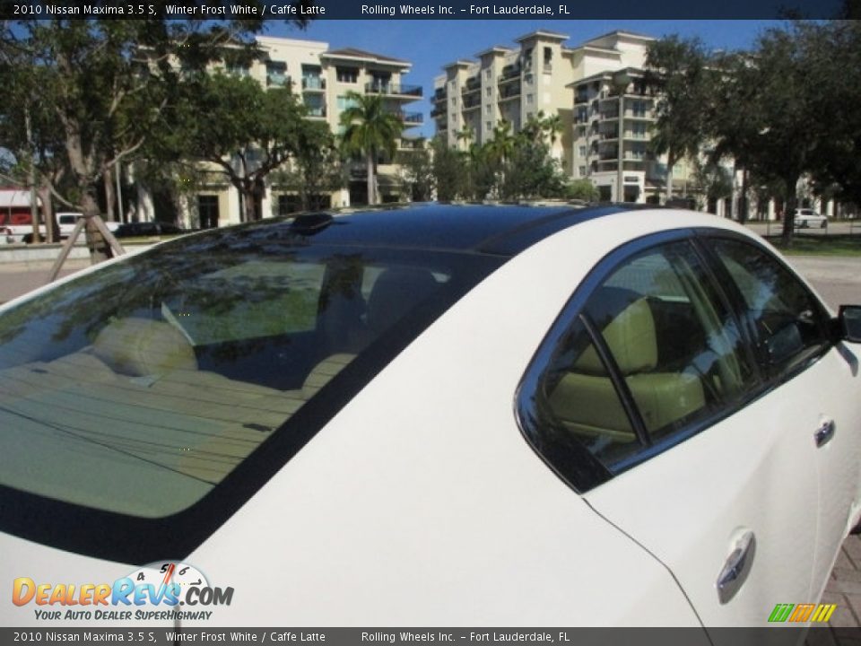 2010 Nissan Maxima 3.5 S Winter Frost White / Caffe Latte Photo #17