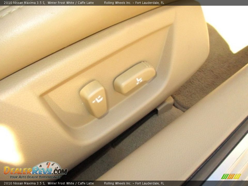 2010 Nissan Maxima 3.5 S Winter Frost White / Caffe Latte Photo #18