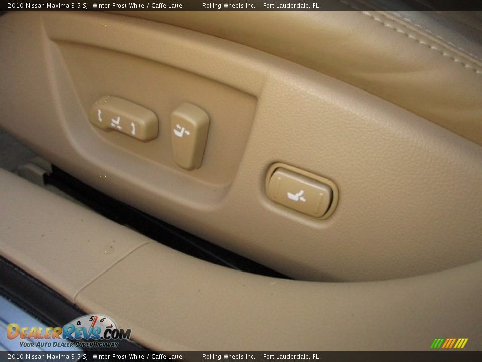 2010 Nissan Maxima 3.5 S Winter Frost White / Caffe Latte Photo #19