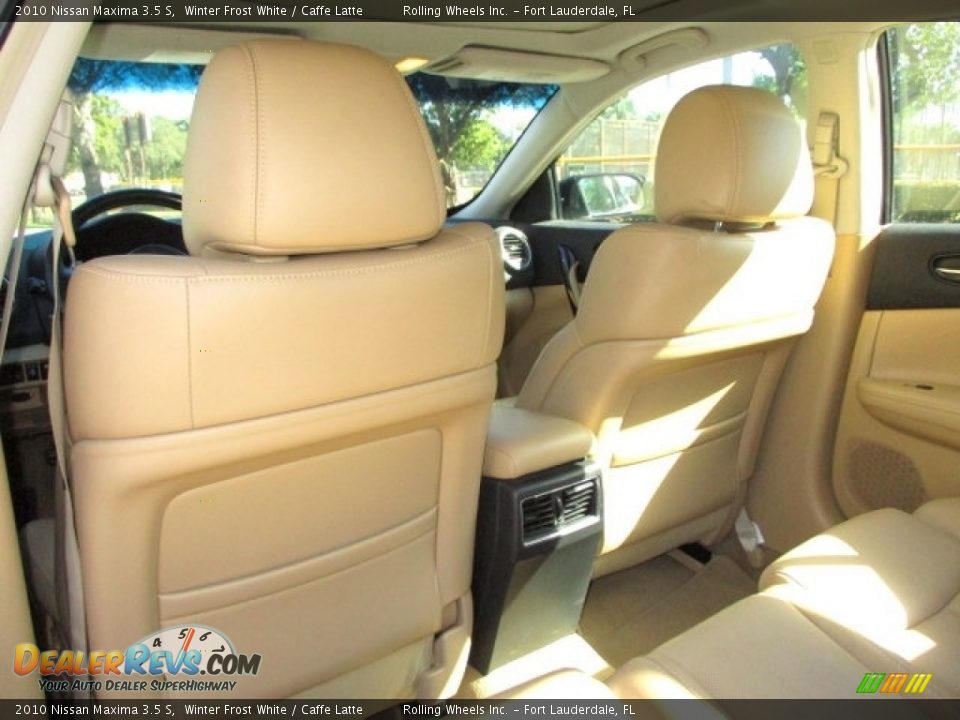2010 Nissan Maxima 3.5 S Winter Frost White / Caffe Latte Photo #21