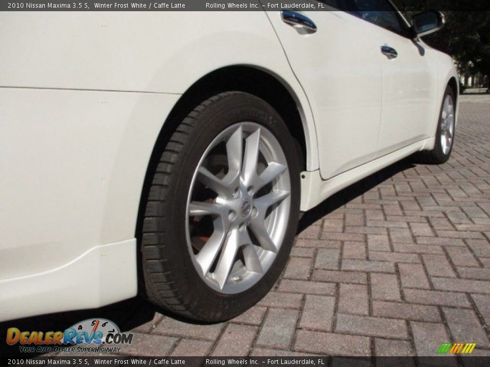 2010 Nissan Maxima 3.5 S Winter Frost White / Caffe Latte Photo #22