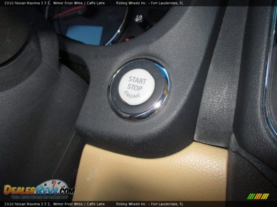2010 Nissan Maxima 3.5 S Winter Frost White / Caffe Latte Photo #23