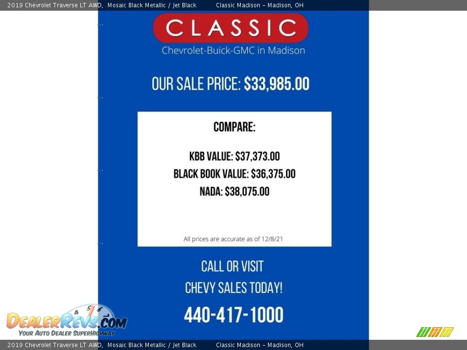 2019 Chevrolet Traverse LT AWD Mosaic Black Metallic / Jet Black Photo #2