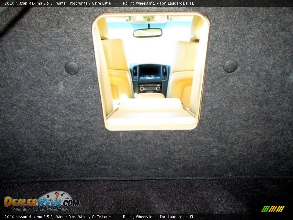 2010 Nissan Maxima 3.5 S Winter Frost White / Caffe Latte Photo #26