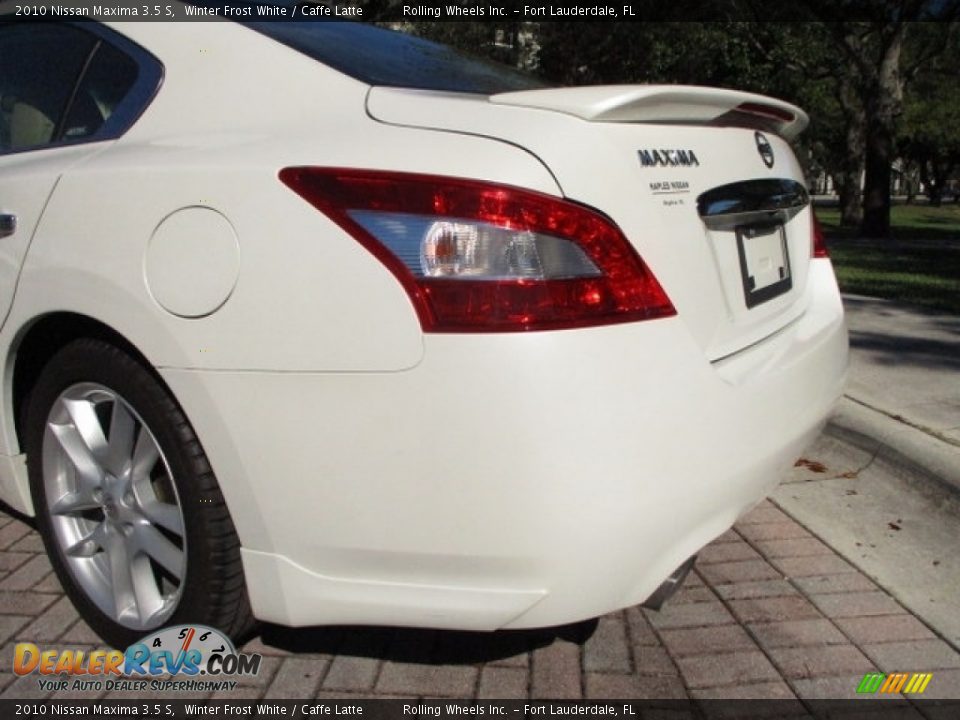 2010 Nissan Maxima 3.5 S Winter Frost White / Caffe Latte Photo #29