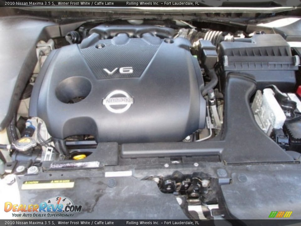2010 Nissan Maxima 3.5 S Winter Frost White / Caffe Latte Photo #30
