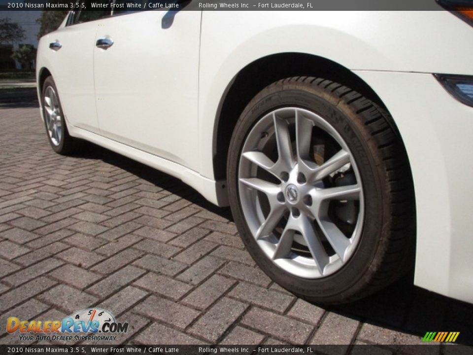 2010 Nissan Maxima 3.5 S Winter Frost White / Caffe Latte Photo #32