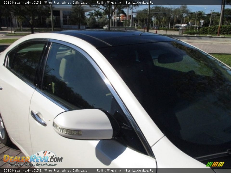 2010 Nissan Maxima 3.5 S Winter Frost White / Caffe Latte Photo #36