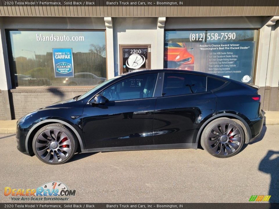 2020 Tesla Model Y Performance Solid Black / Black Photo #1