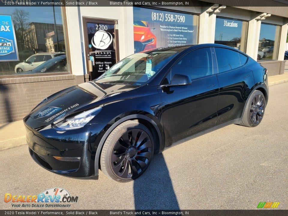 2020 Tesla Model Y Performance Solid Black / Black Photo #2