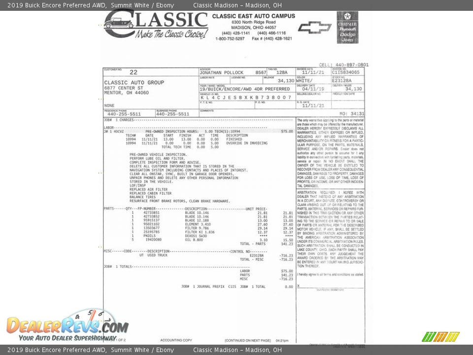 2019 Buick Encore Preferred AWD Summit White / Ebony Photo #2