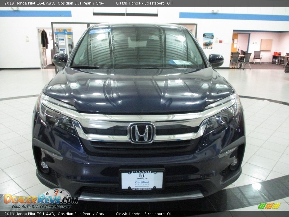 2019 Honda Pilot EX-L AWD Obsidian Blue Pearl / Gray Photo #2