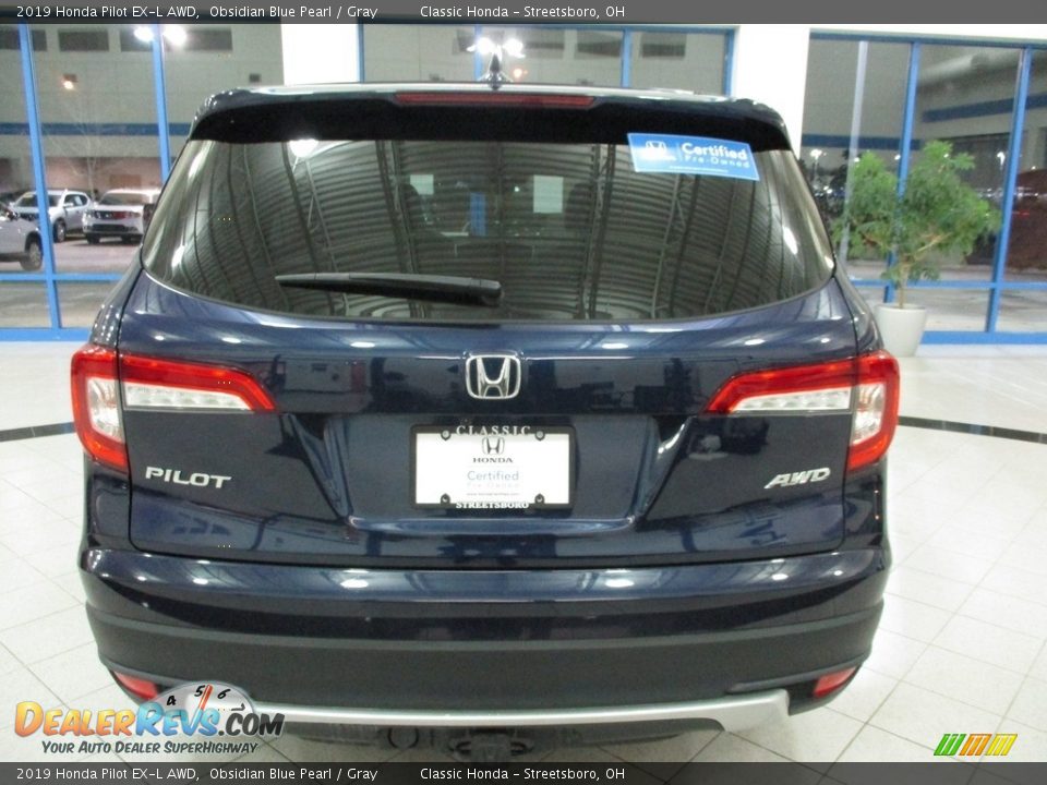 2019 Honda Pilot EX-L AWD Obsidian Blue Pearl / Gray Photo #8